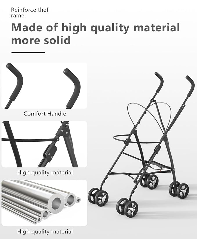 Pet Stroller with 4 Wheels for Small/Medium Pets, Portable Travel Foldable Carrier Jogger for Dog Cat Puppy Kitty, Rear Wheel Breaks, Storage Basket, Visible Mesh with Weather Cover (Pink)