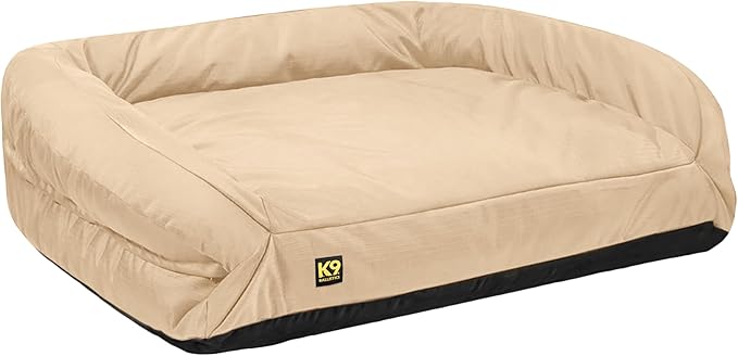 K9 Ballistics Tough Orthopedic XX-Large Bolster Dog Bed - Washable, Durable and Water Resistant Dog Bed - Made for (XXL) Big Dogs, 68"x40", Sandstone
