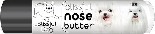 The Blissful Dog Maltese Nose Butter for Dry, Cracked Skin, Lick-Safe Dog Nose Balm with Moisturizing Shea Butter, Almond, Olive, and Essential Oils, Pet Supplies, Uncented, 0.15 oz.
