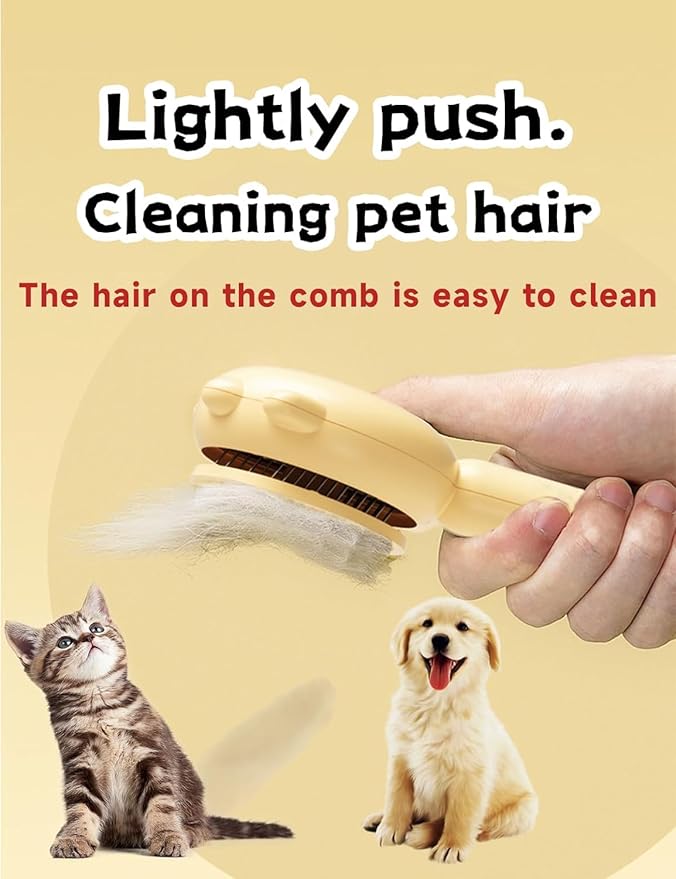 Pet Grooming Brush - Cat & Dog Fur Remover, Massage Brush for Long & Short Hair Pets, Removes Loose Fur & Hair (Green)