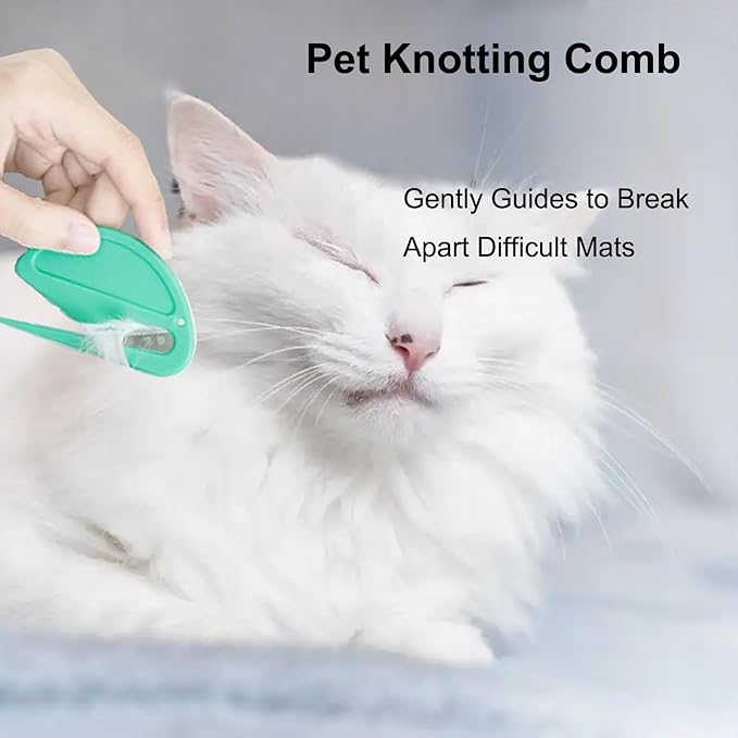Pet Knotting Comb, Dematting Tool for Cats and Dogs, Pet Hair Removal Tool, Effectively Remove Knots and Tangles with Our Matt-Splitting Tool, Knot Opener for Cat Dog Grooming 5 Pcs
