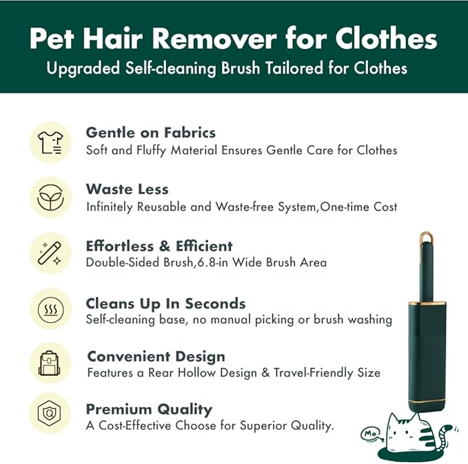 Pet Hair Remover for Clothes -Dog & Cat Hair Remover for Clothes-Better Than Lint Rollers for Pet Hair, Lint Remover Brush, Lint from Clothing, Couch, Furniture, Bedding,Car
