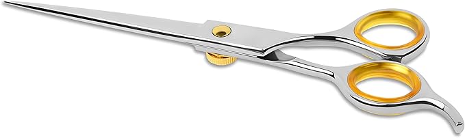 Sharf Gold Touch Pet Grooming Shear | Straight Cat & Dog Grooming Scissors | 7.5 Inch | 440c Japanese Stainless Steel Pet Dog Shearing Scissors | Animal Shears with Removable Comfort Rings