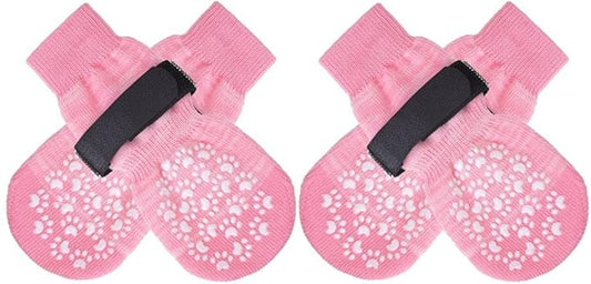 EXPAWLORER Anti Slip Dog Socks to Prevent Licking Paws, Dog Shoes for Hot Pavement, Dog Booties for Small Medium Large Senior Dogs, Traction Control Boots & Paw Protectors for Hardwood Floors