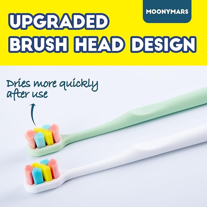 Dog Toothbrush Kit 2 Pack, Ultra Soft Pet Tooth Brush for Medium to Large Dogs, Animal Teeth Brushing Kit for Easy Dental Cleaning