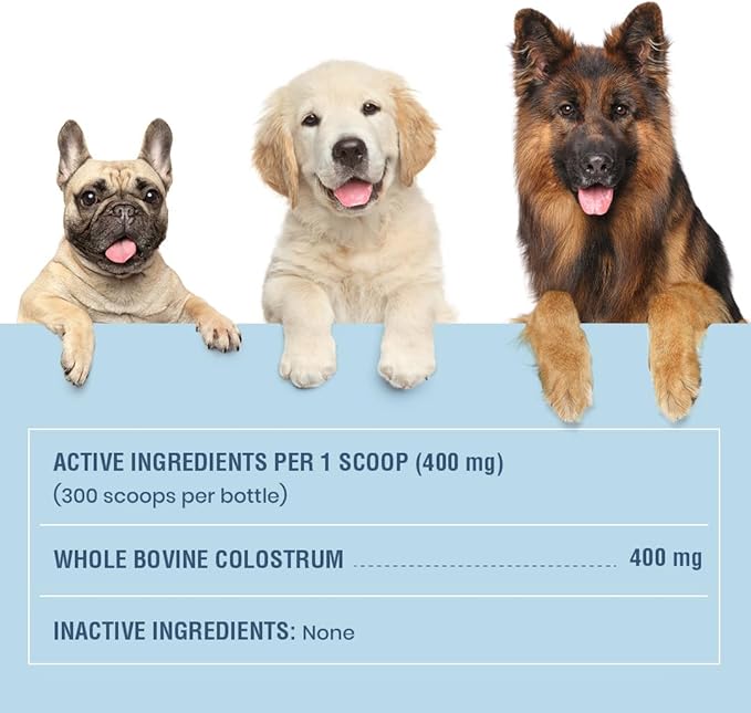 Special Breed Bovine Colostrum for Dogs and Cats, Immune Support Supplement for Allergy and Itch Relief, Grass Fed Colostrum Powder (120 Grams)