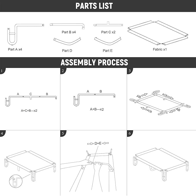 pettycare Elevated Outdoor Dog Bed - Cots Beds for Large Dogs XL, Waterproof Raised Cot Easy to Assemble, Cooling with Teslin Mesh, Durable, Non Slip, Up to 85 lbs, Brown