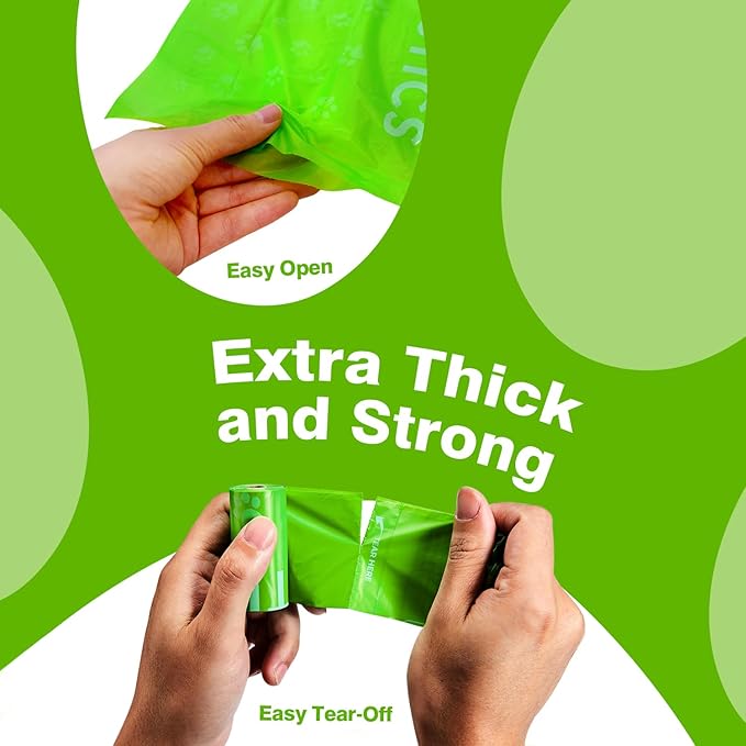 Typlastics Poop Bags for Dogs,180 Bags, Waste Refuse Cleanup, Doggy Roll Refills for Outdoor Puppy Walking and Travel, Leakproof and Tear Resistant, Unscented, 12 Pack of 15, Lime Green