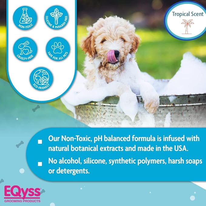 EQyss Premier Pet Shampoo - Cleanses & Moisturizes Coat, Adds Volume, Intensifies Colors, Residue-free Finish - for all Dogs, Cats, Puppies (128 oz)
