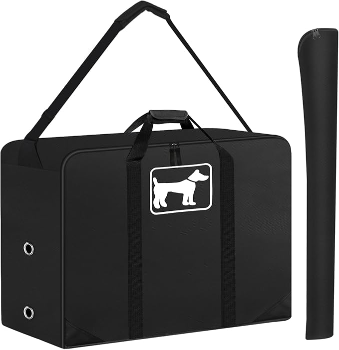 SIRUITON Dog Playpen Storage Bag Fits 50" H 8 Panels and 9 Stakes ，Dog Fence Travel Bag Suitable for Foldable Exercise Pet Playpen, Dog Fence Travel Bag with Reinforcing Plate & Shoulder