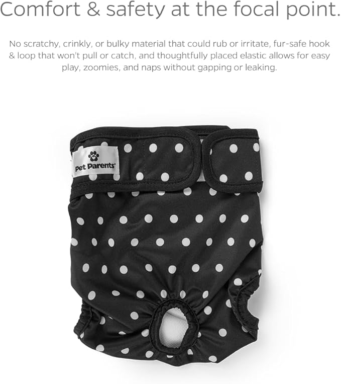 Pet Parents® Washable Dog Diapers (3pack) + Extendrs® of Durable Doggie Diapers, Premium Dog Diapers Female (Small, Luxe)