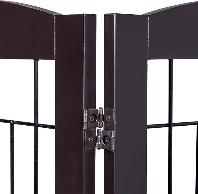 Spirich Freestanding Wire Pet Gate for Dogs, 30 inches Tall Dog Gate for The Houes, Doorway, Stairs, Pet Puppy Safety Fence, 3 Panels