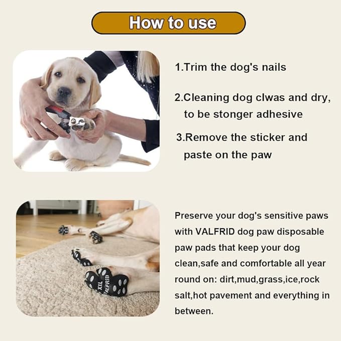 Dog Paw Protector Anti-Slip Grips to Keeps Dogs from Slipping On Hardwood Floors,Disposable Self Adhesive Resistant Dog Shoes Booties Socks Replacement XL 24 Pieces