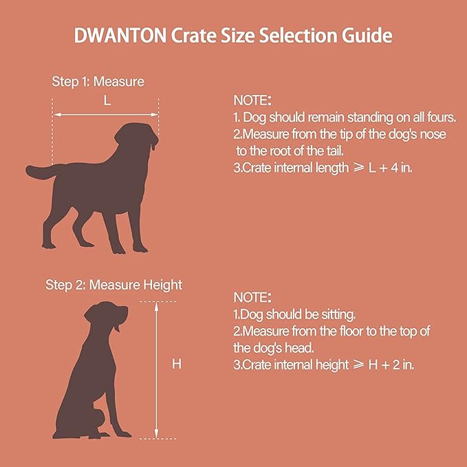DWANTON Dog Crate Furniture with Cushion, Wooden Kennel Table with Double Doors, Indoor Dog House, Large Size, 38.5" L, Greige