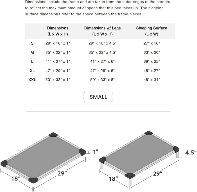 K9 Ballistics Chew Proof Armored Padded Dog Crate Bed, Virtually Indestructible, Legs Included (Obsidian Black, Small (29" L x 18" W x 4.5" H))