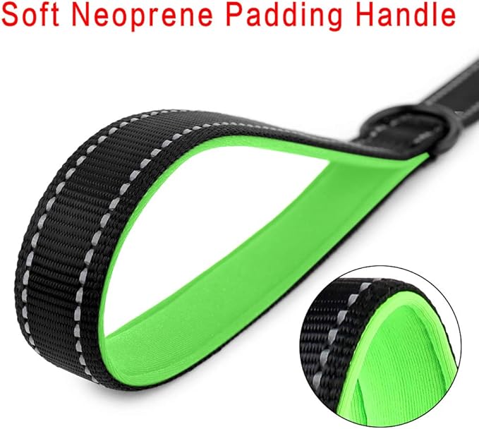 PLUTUS PET Short Training Dog Leash with Padded Handle for Medium Large Big Dogs,18 Inch Heavy Duty Strong Traffic Leash with Carabiner Clip for Climbing Walking or Guiding Blind（18”，Black