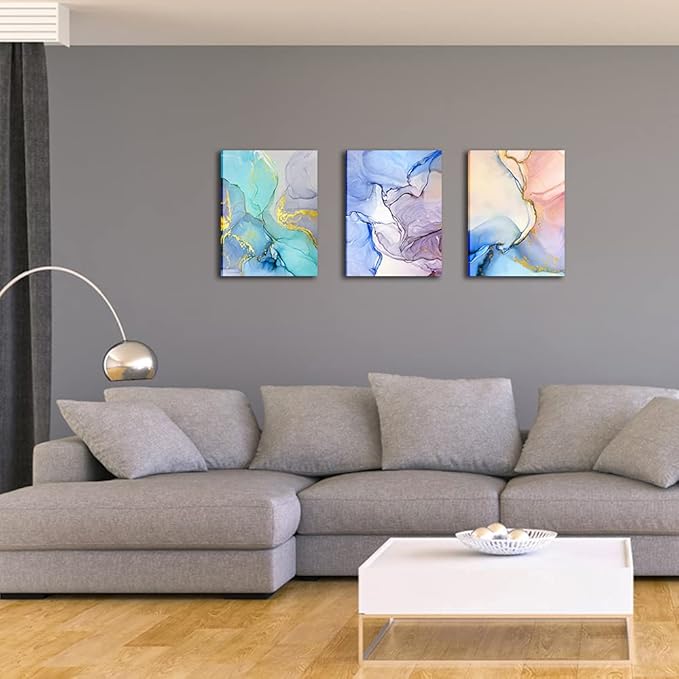Abstract Wall Decor For Living Room Canvas Wall Art Paintings For Bedroom Colorful Color Abstract Wall Artworks Pictures For Office Kitchen Decoration Bathroom Home Decorations Art 3 Piece 12x16 Inch