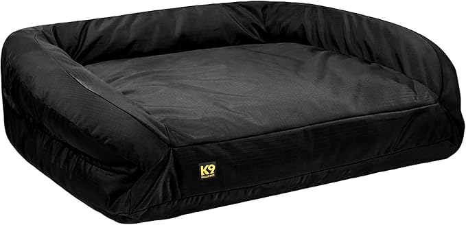 K9 Ballistics Tough Orthopedic XL Extra Large Bolster Dog Bed - Washable, Durable and Water Resistant Dog Bed - Made for Big Dogs, 38"x54", Black