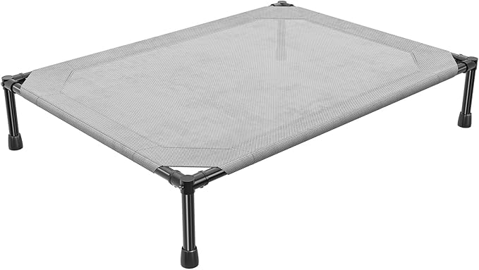 Simple Trending Raised Dog Bed for Large Dogs, Cooling Elevated Dog Bed, Breathable Pet Cot Bed, 42" x 31", Grey