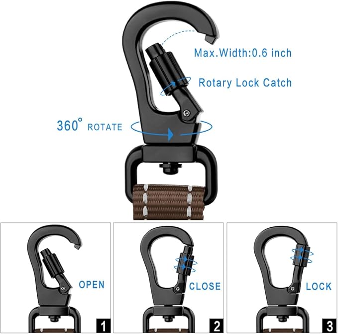 PLUTUS PET Short Dog Leash, Reflective Nylon Padded Handle, Strong Traffic Leash with Carabiner Clip, Perfect for Large or Medium Dogs (10”，Chocolate)