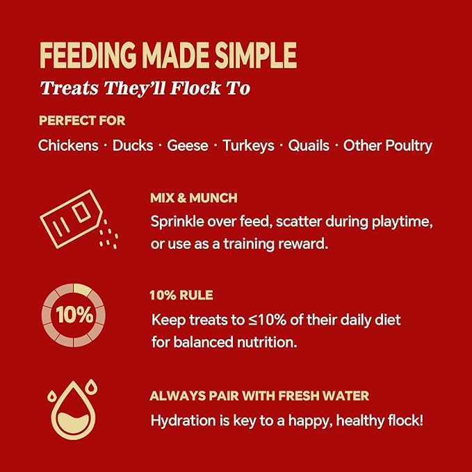 Dried Black Soldier Fly Larvae, Non-GMO, Natural Chicken Treats & High-Protein Poultry Snacks for Backyard Chickens, Laying Hens & Ducks, 2.5 lb Box