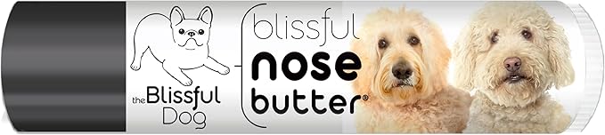 The Blissful Dog Golden Doodle Nose Butter for Dry, Cracked Skin, Lick-Safe Dog Nose Balm with Moisturizing Shea Butter, Almond, Olive, and Essential Oils, Pet Supplies, Uncented, 0.15 oz.