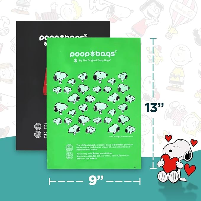 The Original Poop Bags® Peanuts Dog Waste Bags – 38% Plant Based, Leak-Proof & Durable, Large Dog Poop Bags for Dispensers, Unscented (960 Count)