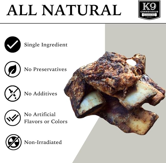 K9 Connoisseur Single Ingredient Dog Bones Made in USA for Small Breed Dogs All Natural Meaty Beef Chew Treat Bone Best for Puppies Up to 15 Pounds (1 Pk of 5 Ribblets)