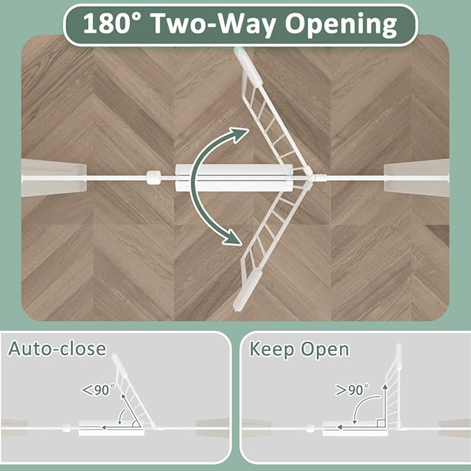 TSAYAWA Extra Wide Baby Gate with Door,38.5-43.3 Inch Walk Through Large Long Child Gates for Stair Doorway - Indoor TSAYAWA Outdoor Safty Gate for Toddler Pet Dog Doggie White