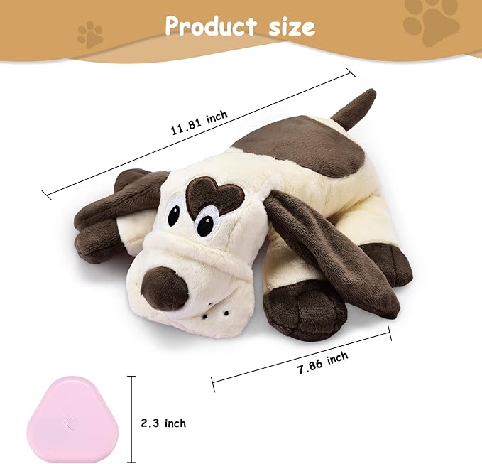 Puppy Heartbeat Toy Heartbeat Stuffed Animal for Dogs, Dog Heartbeat Toy for Puppy Sleep Aid Crate Training Calming, Dog Anxiety Toys for Puppy Comfort