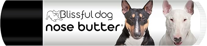 The Blissful Dog Bull Terrier Nose Butter for Dry, Cracked Skin, Lick-Safe Dog Nose Balm with Moisturizing Shea Butter, Almond, Olive, and Essential Oils, Pet Supplies, Uncented, 0.15 oz.