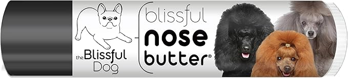 The Blissful Dog Poodle Nose Butter for Dry, Cracked Skin, Lick-Safe Dog Nose Balm with Moisturizing Shea Butter, Almond, Olive, and Essential Oils, Pet Supplies, Uncented, 0.15 oz.