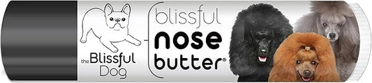 The Blissful Dog Poodle Nose Butter for Dry, Cracked Skin, Lick-Safe Dog Nose Balm with Moisturizing Shea Butter, Almond, Olive, and Essential Oils, Pet Supplies, Uncented, 0.15 oz.