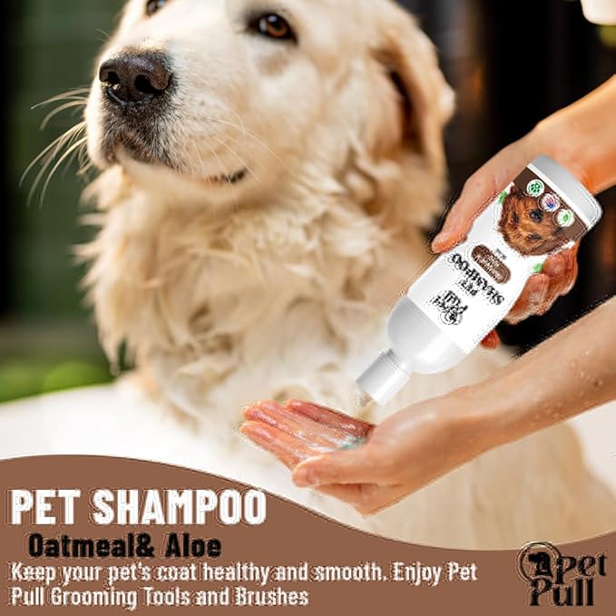 Pet Shampoo and Conditioner for Dogs and Cats - Plant-Based Dog Shampoo Cleanser - Pet Supplies for Pets - Sensitive Skin Dog Wash- Made in The USA (16 oz) (Oatmeal & Aloe, Shampoo)