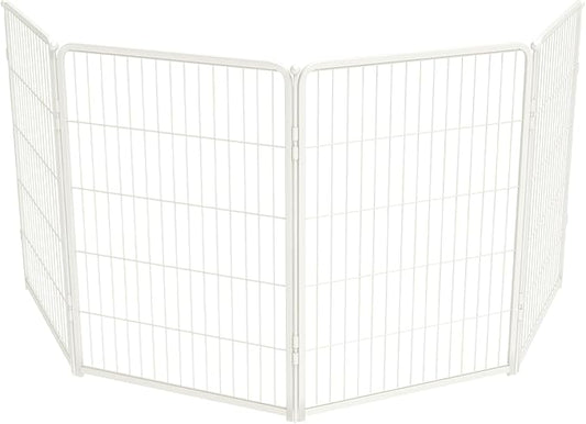 FXW Homeplus Unleashed Indoor Dog Playpen - Stress-Free and Safe Play, Heavy Duty 40 Inch 4 Wire Panels Dog Pen for Medium and Large Dogs, White│Patented
