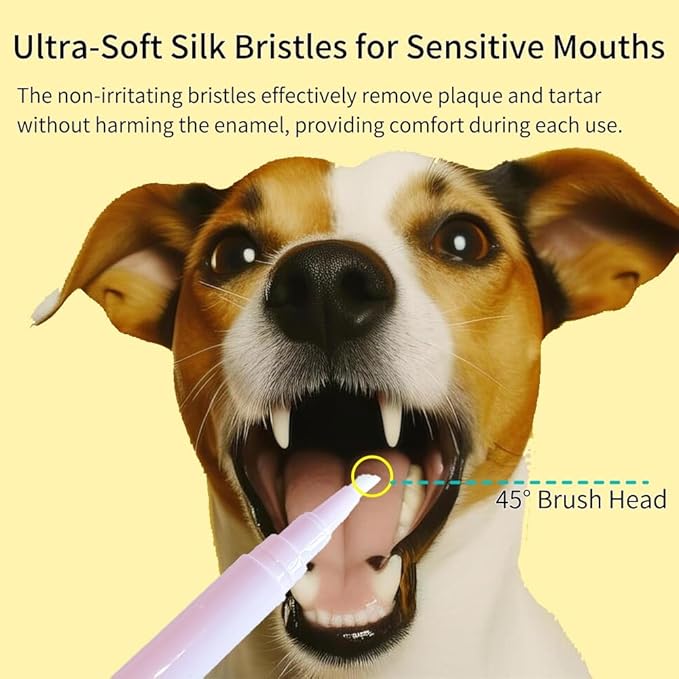 Pet Toothbrush Pen & Oral Repair Gel for Dogs & Cats – Teeth Cleaning Pen, Natural Plant Substance Tartar Remover for Repairing Pets' Teeth (3pcs)