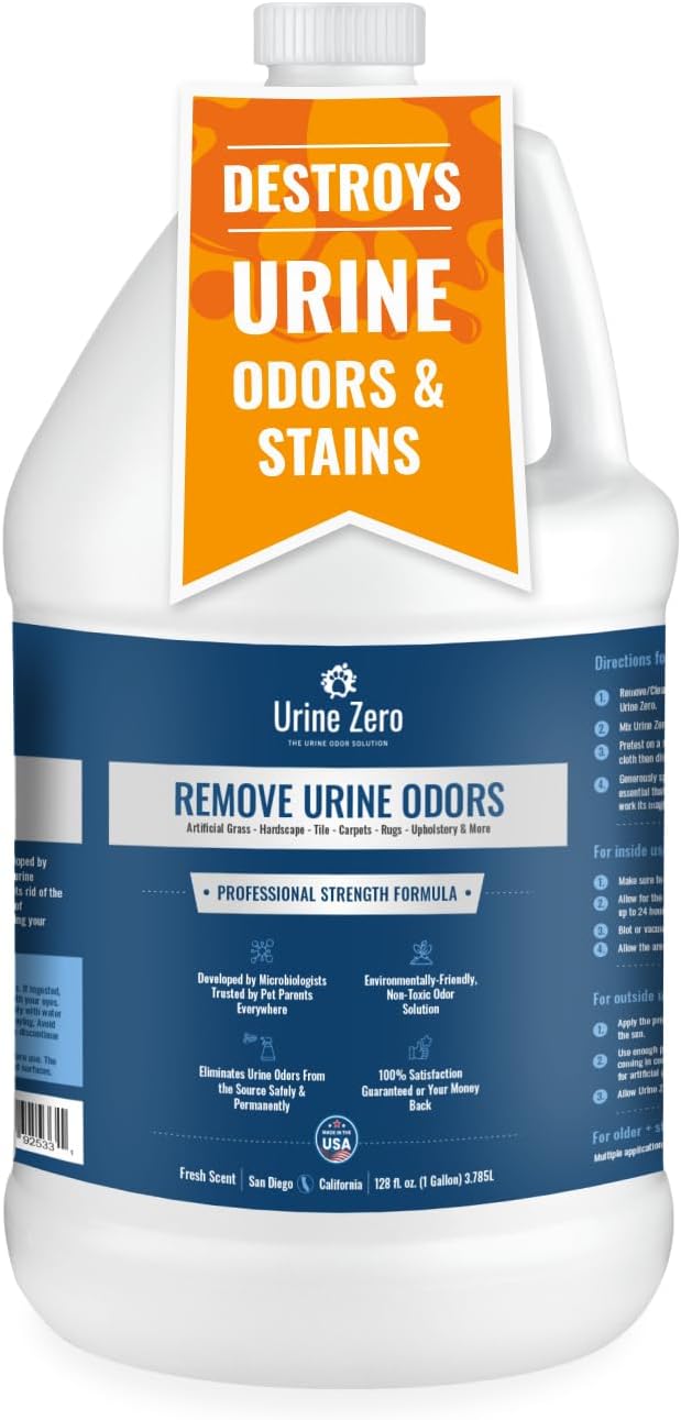 Pet Odor Eliminator – Ready-to-Use 1 Gallon | Powerful Bio-Enzyme Cleaner for Dog & Cat Urine Smell on Artificial Grass, Carpet, Tile, Rugs & More | Pet & Kid Safe