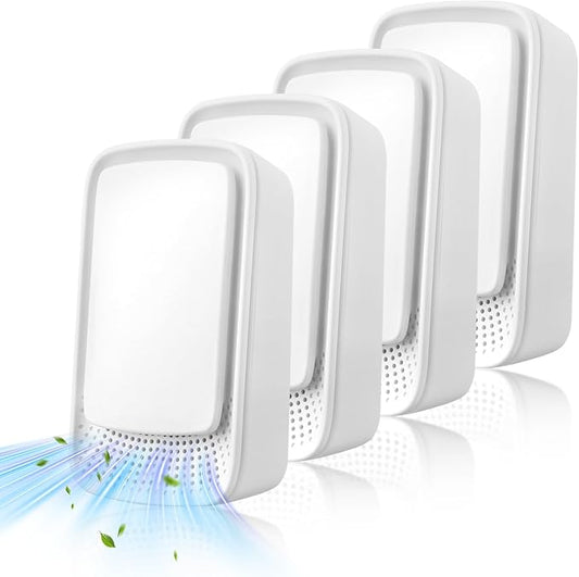 Plug-In Ionic Air Purifier (4), Home Air Ionizer, Silent Filterless Air Purifier, Silent Filterless Air Purifier for Home, Portable Negative Ion Air Freshener for Pet Odors, Dust, and Smoke.