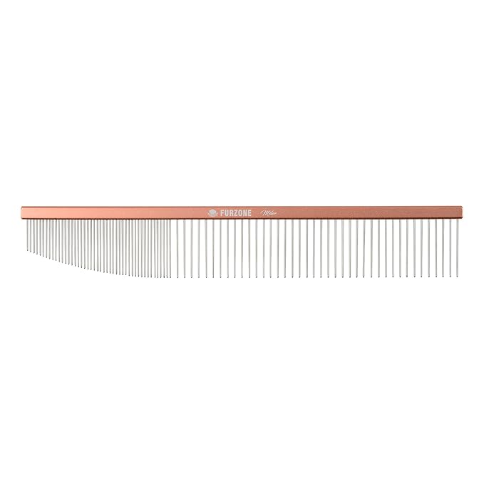 2-in-1 Greyhound Comb for Dogs, Meler Greyhound Comb (Half Curved/Coarse), 86 Stainless Steel Pins Dog Comb, Aluminum 24.5cm Handle, Lightweight, Remove Dogs’ Eye Debris, Fur Tangle Free