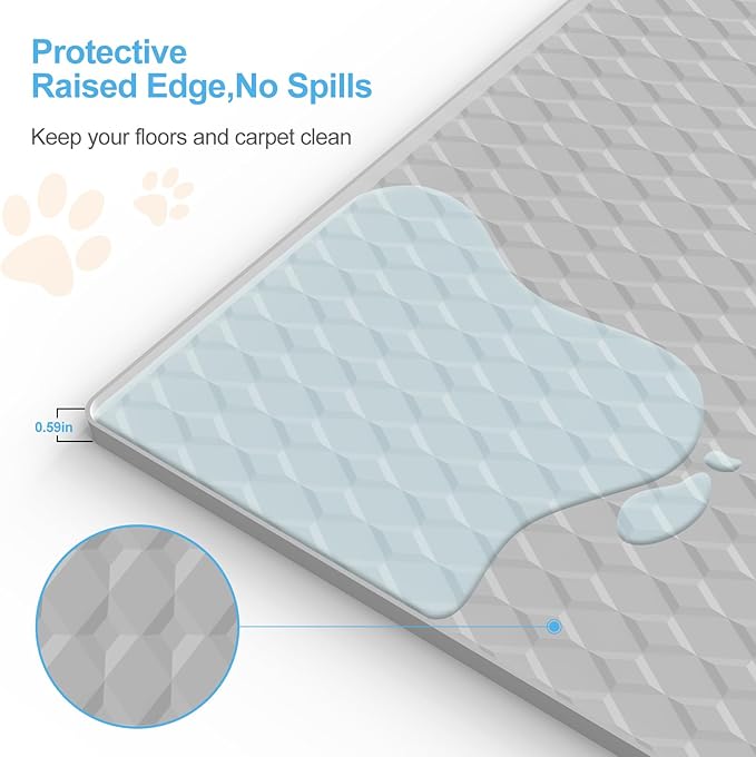 Pee Pad Holder for Dogs,Silicone Dog Puppy Pad Holder, 34 x 28 No Spill Raised Lip High Edge,Portable, Leak-Proof Mat Holder for Dog Training Pads,Square Potty Trays for Home Floor Protection