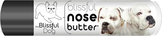 The Blissful Dog White Boxer Nose Butter for Dry, Cracked Skin, Lick-Safe Dog Nose Balm with Moisturizing Shea Butter, Almond, Olive, and Essential Oils, Pet Supplies, Uncented, 0.15 oz.