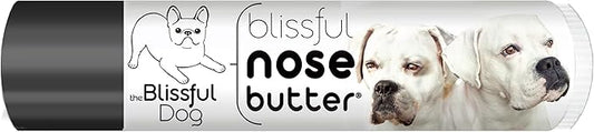 The Blissful Dog White Boxer Nose Butter for Dry, Cracked Skin, Lick-Safe Dog Nose Balm with Moisturizing Shea Butter, Almond, Olive, and Essential Oils, Pet Supplies, Uncented, 0.15 oz.