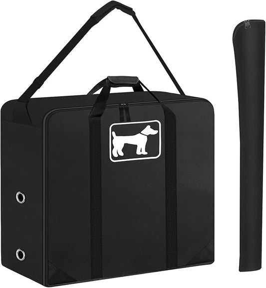 SIRUITON Dog Playpen Storage Bag Fits 24" H 8 Panels and 9 Stakes Suitable for Foldable Exercise Pet Playpen, RV Dog Fence Travel Bag,with Reinforcing Plate & Shoulder