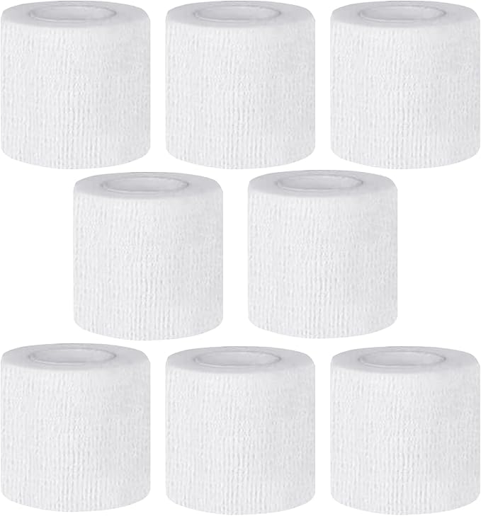 Self Adhesive Bandage Wrap,2 Inch White Elastic Cohesive Bandages, Vet Wrap for Dogs,Tattoo Grip Sports Breathable Tape Bulk for First Aid, Wrist Sprains Protection
