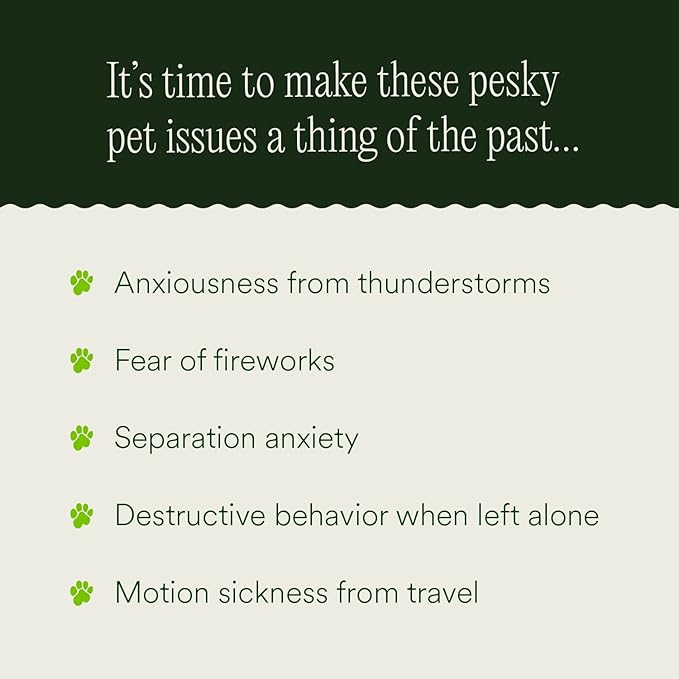 pawTree Chillax - Natural Calming Hemp Chews for Dogs and Cats - Formula to Relieve Stress and Tension; Ease Travel, Separation Anxiety and Soothe Fear - Small Soft Chews (60 Count)