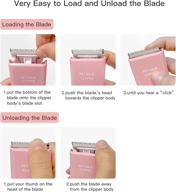 Replaceable Charging Cable&Standard Size Ceramic Blade Set,Pet Dog Hair Clipper Cat Trimmer Used Blade