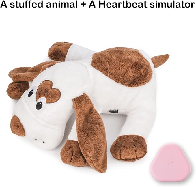 Puppy Heartbeat Toy Heartbeat Stuffed Animal for Dogs, Dog Heartbeat Toy for Puppy Sleep Aid Crate Training Calming, Puppy Comfort Toy for Dog Anxiety Relief