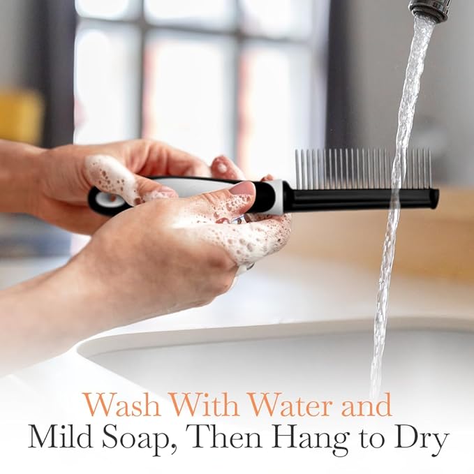 Fuller Brush Single-Sided Pet Comb - 25 Rust-Resistant Stainless Steel Pins - Ergonomic Rubberized Easy Grip Handle - Remove Tangles, Mats & Reduce Loose Hair - Tool for Grooming Dogs & Cats