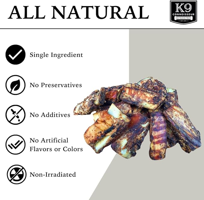 K9 Connoisseur Single Ingredient Dog Bones Made in USA for Small Breed Dogs All Natural Meaty Beef Chew Treat Bone Best for Puppies Up to 15 Pounds (3 Pk of 5 Ribblets)