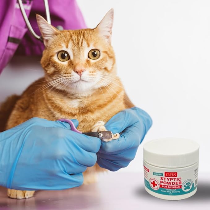 G.B.S 5 oz Styptic Powder for Dogs, Cats & Birds – Quick Blood Clotting for Nail Clipping, Minor Cuts, Tail Docking & Wing Clipping – Pet First Aid Hemostatic Powder with Sealed Top & Scoop (3)